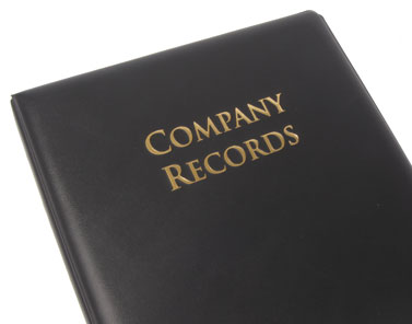 Company Records Binders front cover detail