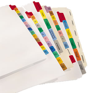 #9999 Custom Printed Index Tabs